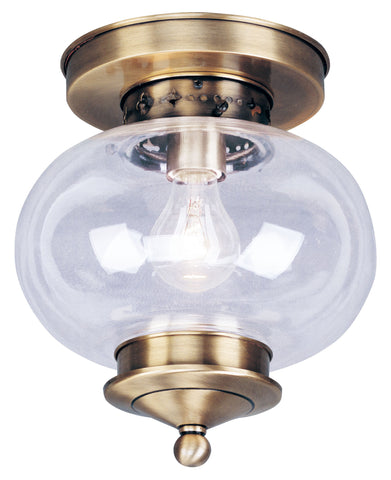 Livex Harbor 1 Light Antique Brass Ceiling Mount - C185-5032-01