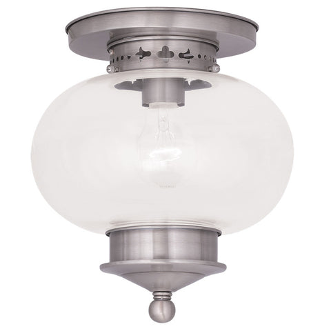 Livex Harbor 1 Light Brushed Nickel Ceiling Mount - C185-5032-91