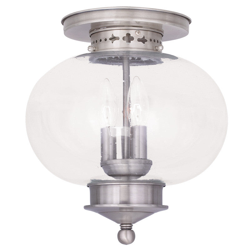 Livex Harbor 3 Light Brushed Nickel Ceiling Mount - C185-5037-91