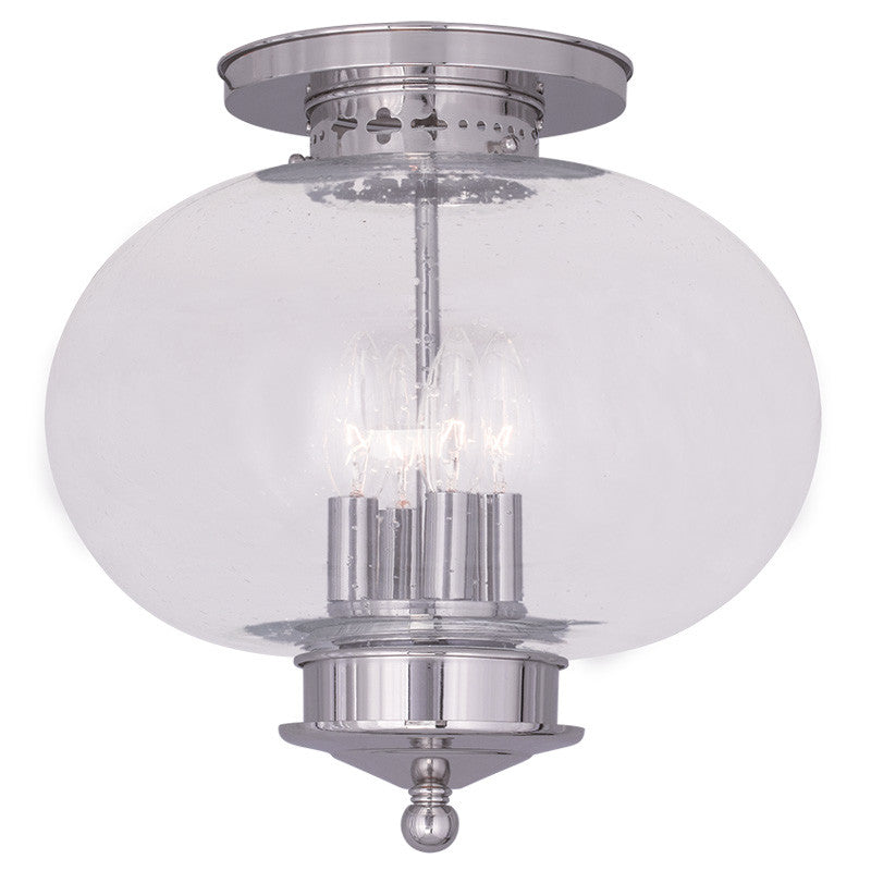 Livex Harbor 4 Light Polished Nickel Ceiling Mount - C185-5038-35