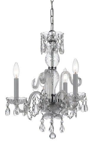 3 Light Chrome Crystal Mini Chandelier Draped In Clear Swarovski Strass Crystal - C193-5044-CH-CL-S