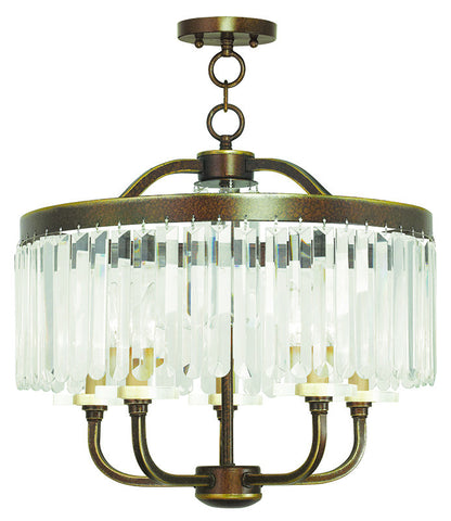 Livex Ashton 5 Light PBZ Chandelier/Ceiling Mount - C185-50545-64