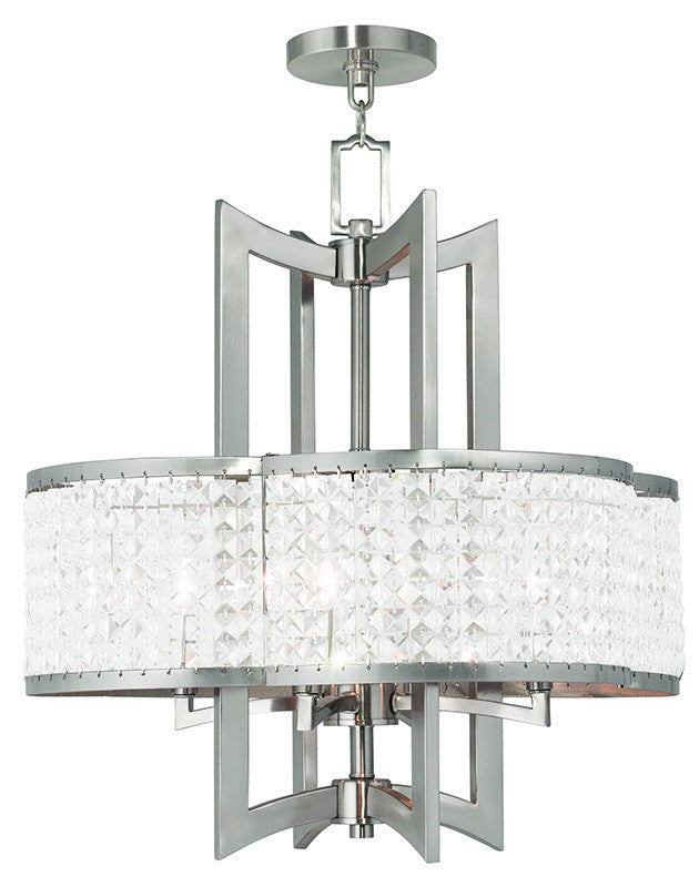 Livex Grammercy 4 Light Brushed Nickel Chandelier - C185-50575-91