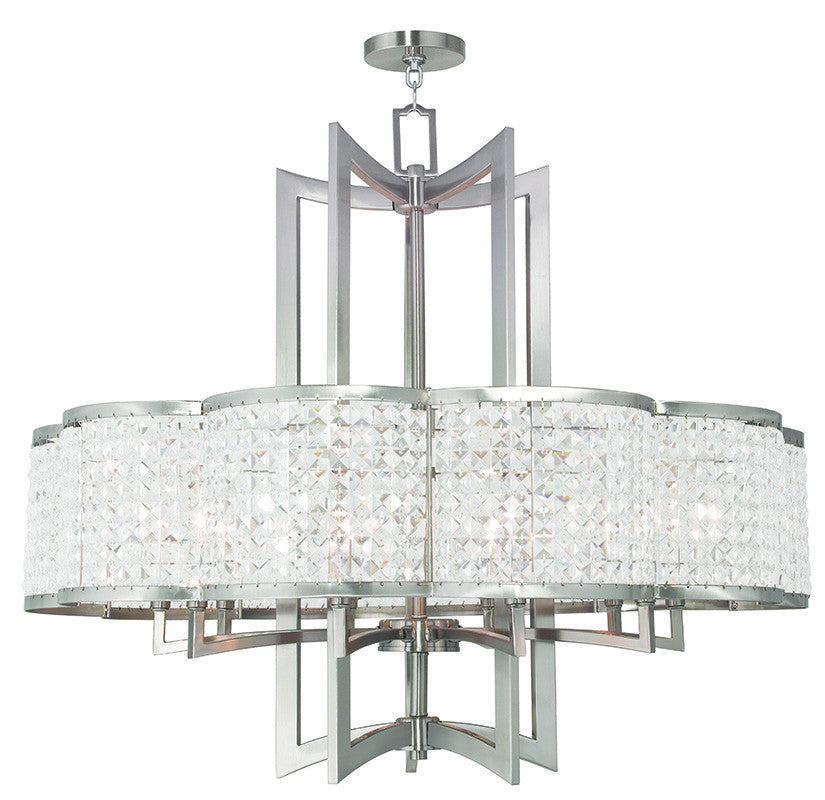 Livex Grammercy 10 Light Brushed Nickel Chandelier - C185-50579-91