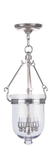 Livex Jefferson 3 Light Polished Nickel Chain Lantern  - C185-5063-35