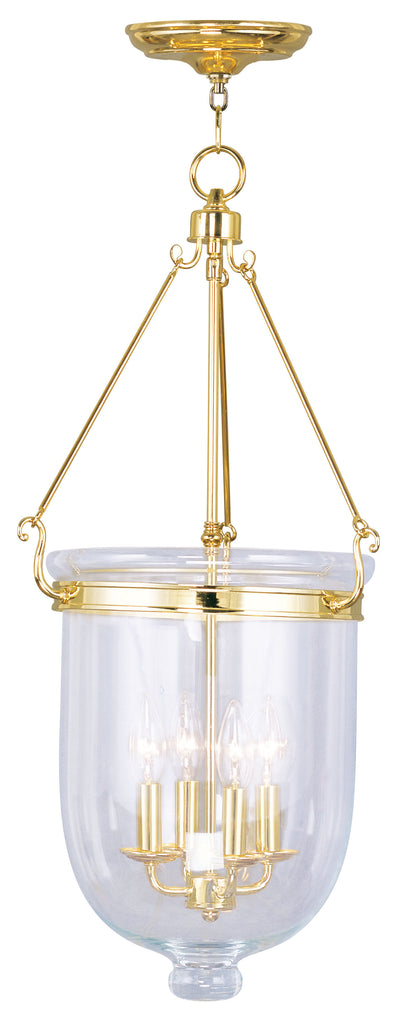 Livex Jefferson 4 Light Polished Brass Chain Lantern  - C185-5065-02