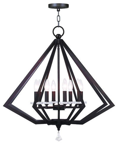 Livex Diamond 8 Light Bronze Chandelier - C185-50668-07