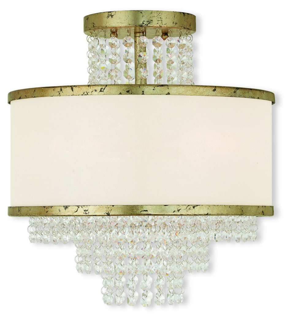 Livex Prescott 3 Light Winter Gold Ceiling Mount - C185-50794-28