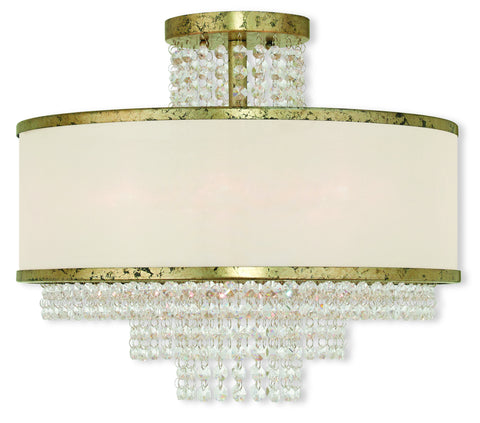 Livex Prescott 5 Light Winter Gold Ceiling Mount - C185-50795-28