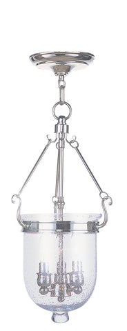 Livex Jefferson 3 Light Polished Nickel Chain Lantern  - C185-5083-35