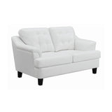 Set of 3 - Freeport Tufted Upholstered Sofa + Loveseat + Chair Snow White - D300-10080