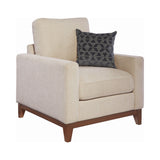 Set of 3 - Monrovia Upholstered Track Arms Sofa + Loveseat + Chair Beige - D300-10084