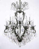 Set of 3-2 Wrought Iron Wall Sconce Crystal Lighting W 11.5" H 14" D 17" and 1 Wrought Iron Crystal Chandelier Lighting H30 x W28 - 2EA G83-3/556 + 1EA F83-556/12