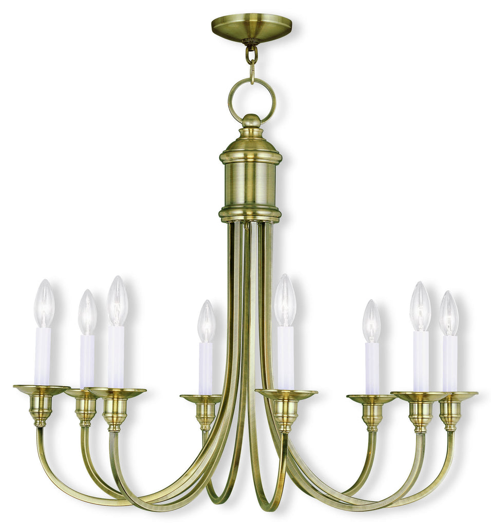 Livex Cranford 8 Light Antique Brass Chandelier - C185-5148-01