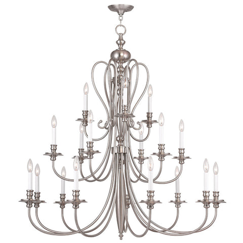 Livex Caldwell 18 Light Brushed Nickel Chandelier - C185-5179-91