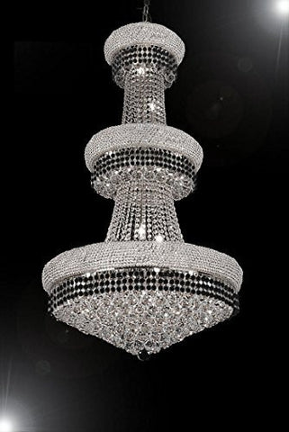 French Empire Crystal Chandelier Chandeliers Lighting Trimmed With Jet Black Crystal Good For Dining Room Foyer Entryway Family Room And More H50" X W30" - G93-B79/Cs/541/24