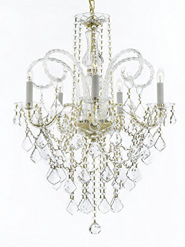 Murano Venetian Style All-Crystal Chandelier Lighting H30" X W24" - G46-Cg/3/385/5
