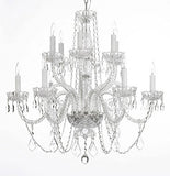 Swarovski Crystal Trimmed Chandelier Chandelier Lighting Crystal Chandeliers H27" X W32" - Go-A46-385/6+6B Sw