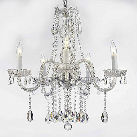 Authentic All Crystal Chandeliers Lighting Chandeliers H27" X W24" - A46-B14/384/5