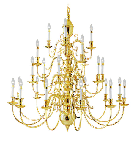 Livex Wakefield 24 Light Polished Brass Chandelier - C185-5344-02