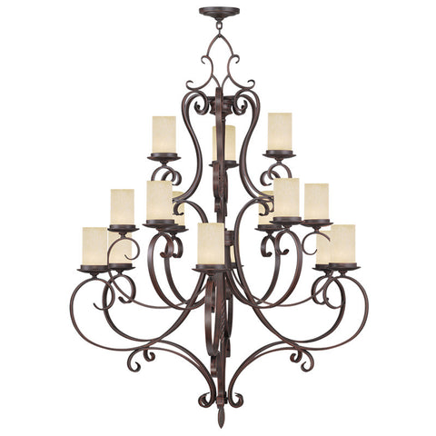 Livex Millburn Manor 15 Light Imperial Bronze Chandelier - C185-5497-58