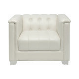Set 3 - Chaviano Tufted Upholstered Sofa + Loveseat + Chair Pearl White - D300-10057