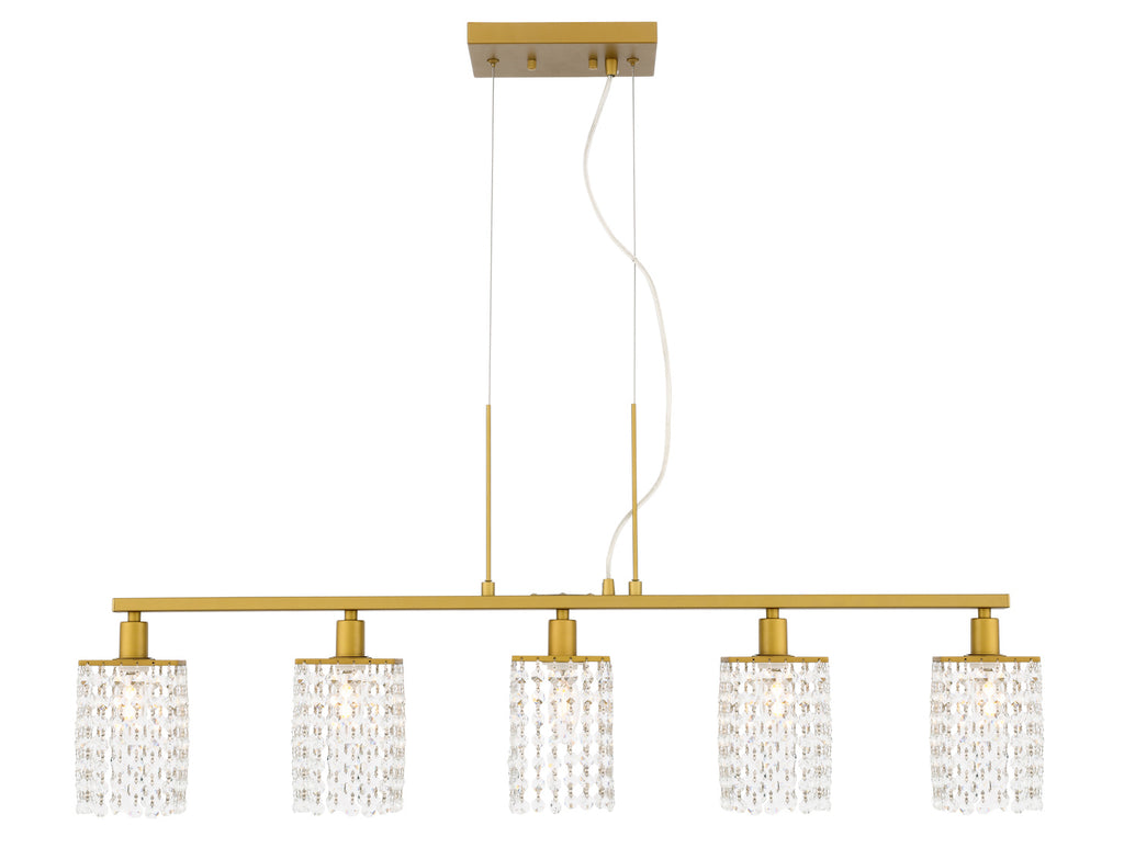 ZC121-LD7503BR - Living District: Taylor 5 light Brass Pendant