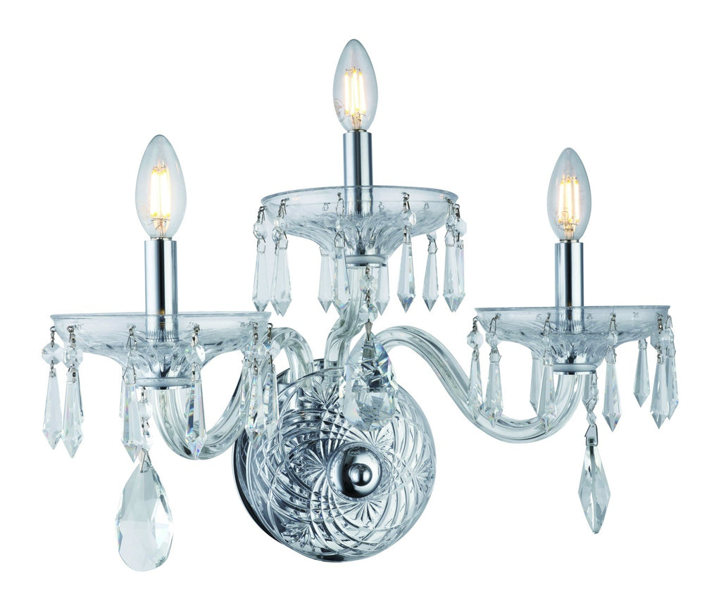 ZC121-7873W16C/RC - Regency Lighting: Elliott 3 light Chrome & Clear Wall Sconce Clear Royal Cut Crystal