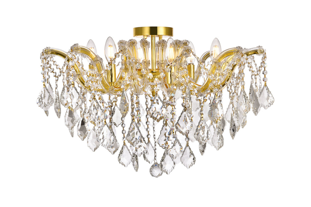 ZC121-2800F24G/RC - Regency Lighting: Maria Theresa 6 light Gold Flush Mount Clear Royal Cut Crystal