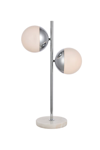 ZC121-LD6154C - Living District: Eclipse 2 Lights Chrome Table Lamp With Frosted White Glass