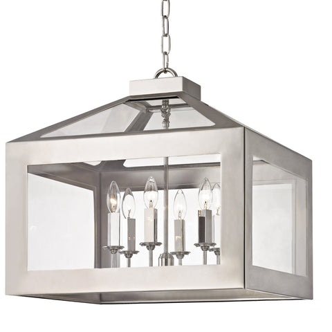 6 Light Polished Nickel Transitional  Modern Chandelier - C193-6056-PN