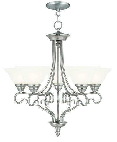 Livex Coronado 5 Light Brushed Nickel Chandelier - C185-6115-91