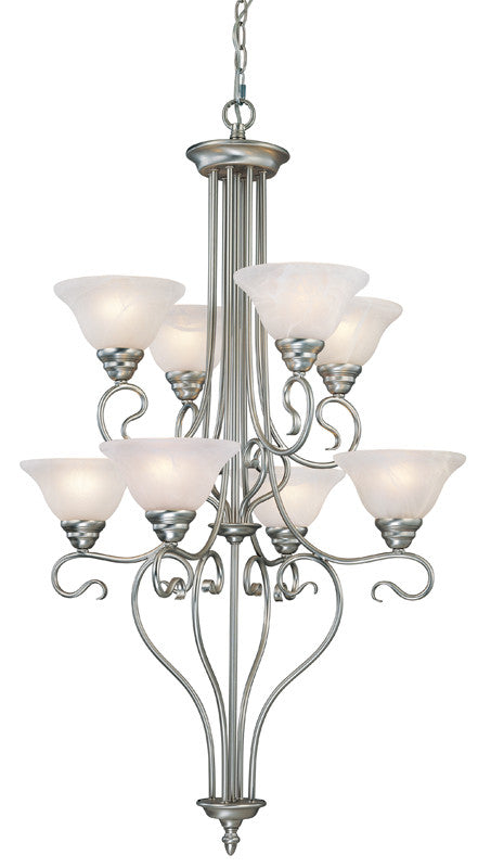 Livex Coronado 8 Light Brushed Nickel Chandelier - C185-6118-91