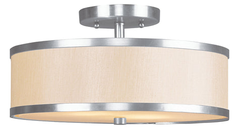 Livex Park Ridge 2 Light Brushed Nickel Ceiling Mount - C185-6344-91