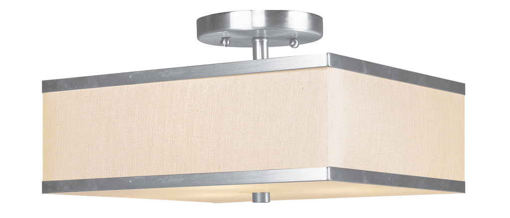 Livex Park Ridge 2 Light Brushed Nickel Ceiling Mount - C185-6348-91