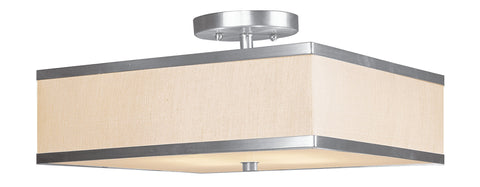 Livex Park Ridge 3 Light Brushed Nickel Ceiling Mount - C185-6349-91