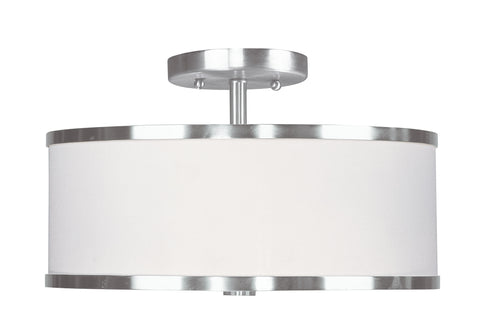 Livex Park Ridge 2 Light Brushed Nickel Ceiling Mount - C185-6367-91