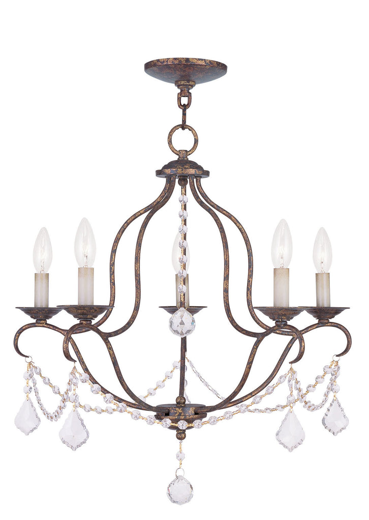 Livex Chesterfield 5 Light VBR Chandelier - C185-6435-71