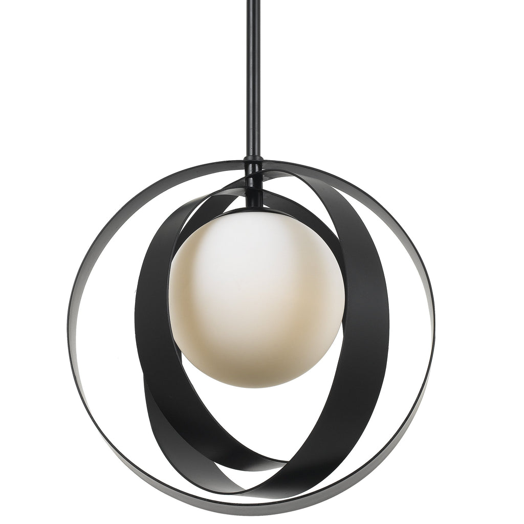 1 Light Matte Black Mid Century Modern Mini Chandelier - C193-6461-MK