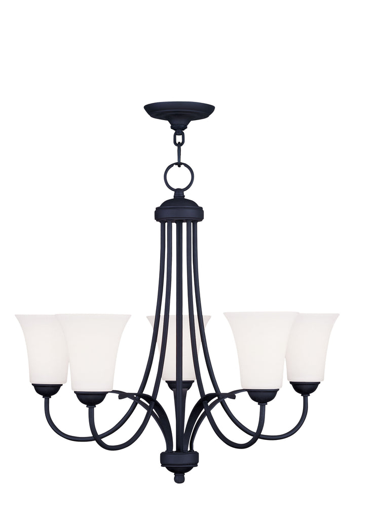 Livex Ridgedale 5 Light Black Chandelier - C185-6475-04