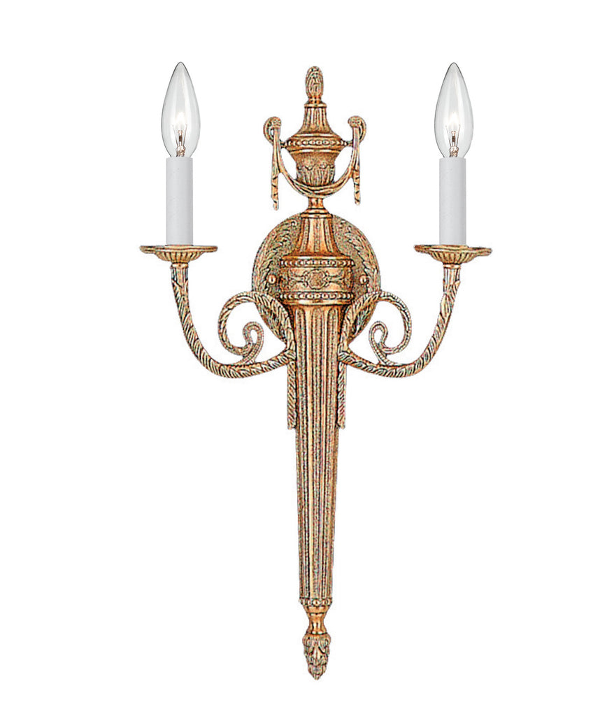 2 Light Matte Brass Traditional Sconce - C193-662-MB