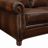 Set of 3 - Montbrook Rolled Arm Sofa + Loveseat + Chair Hand Rubbed Brown - D300-10021