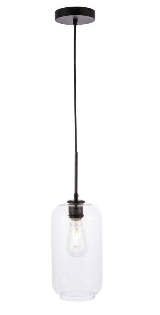 ZC121-LD2276BK - Living District: Collier 1 light Black and Clear glass pendant