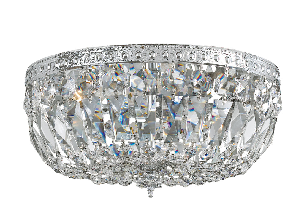 3 Light Polished Chrome Traditional Ceiling Mount Draped In Clear Spectra Crystal - C193-712-CH-CL-SAQ