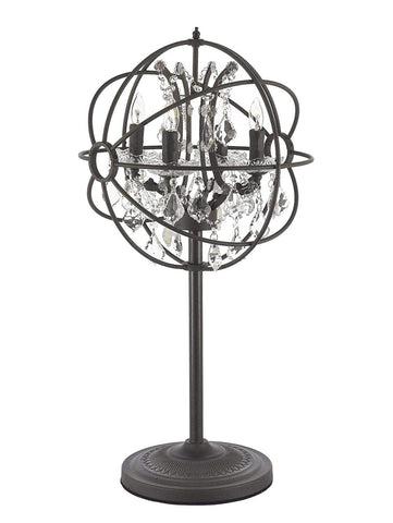 Spherical Iron & Crystal 4 Light Table Lamp Desk Lamp Bedside Lamp Rust Finish Industrial Lighting - J10-214/4