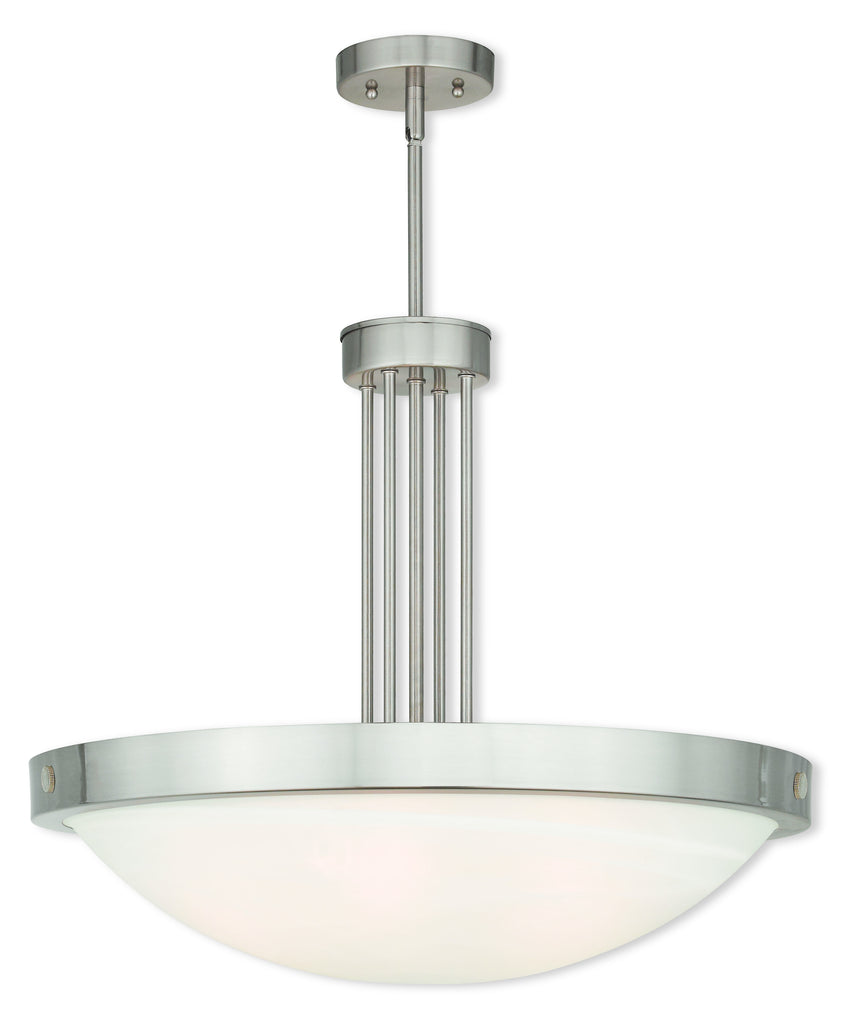 Livex New Brighton 5 Light Brushed Nickel Pendant - C185-73965-91