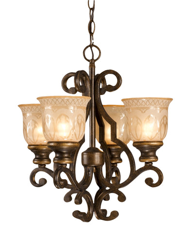 4 Light Bronze Umber Traditional Mini Chandelier - C193-7404-BU