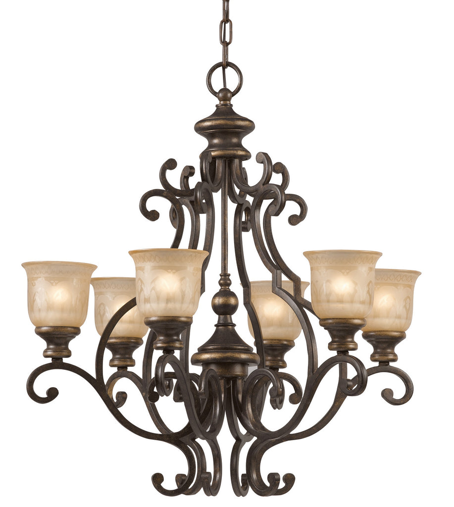 6 Light Bronze Umber Traditional Chandelier - C193-7416-BU