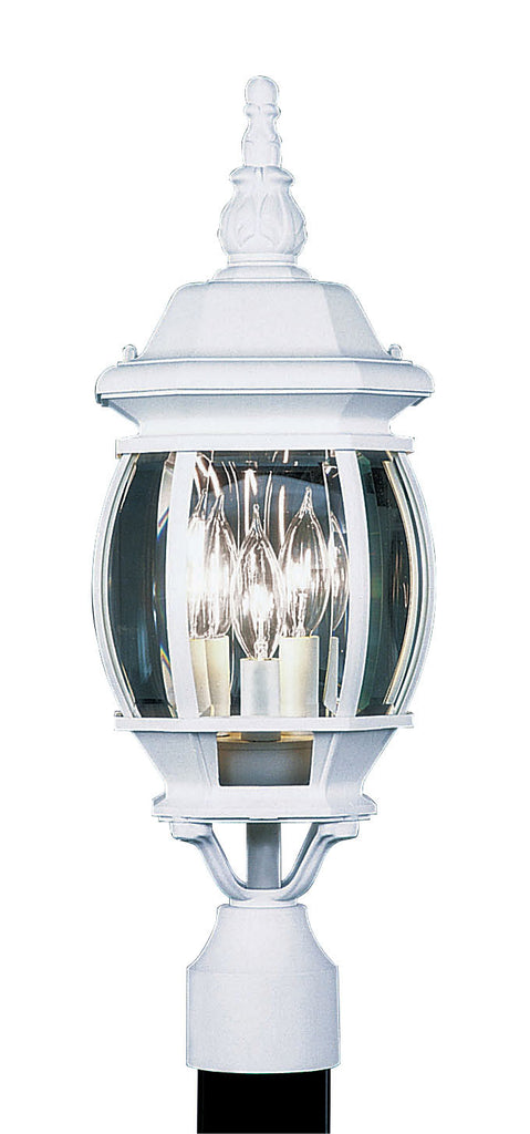 Livex Frontenac 3 Light White Outdoor Post Lantern - C185-7526-03