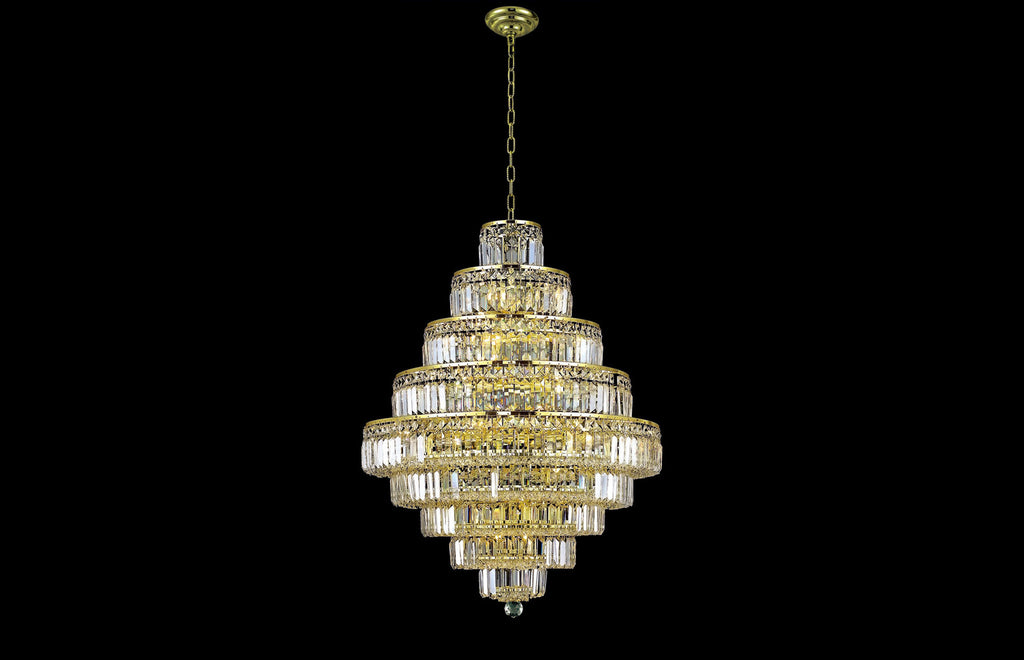 C121-2038D30G/EC - Regency Lighting: Maxime 20 light Gold Chandelier Clear Elegant Cut Crystal